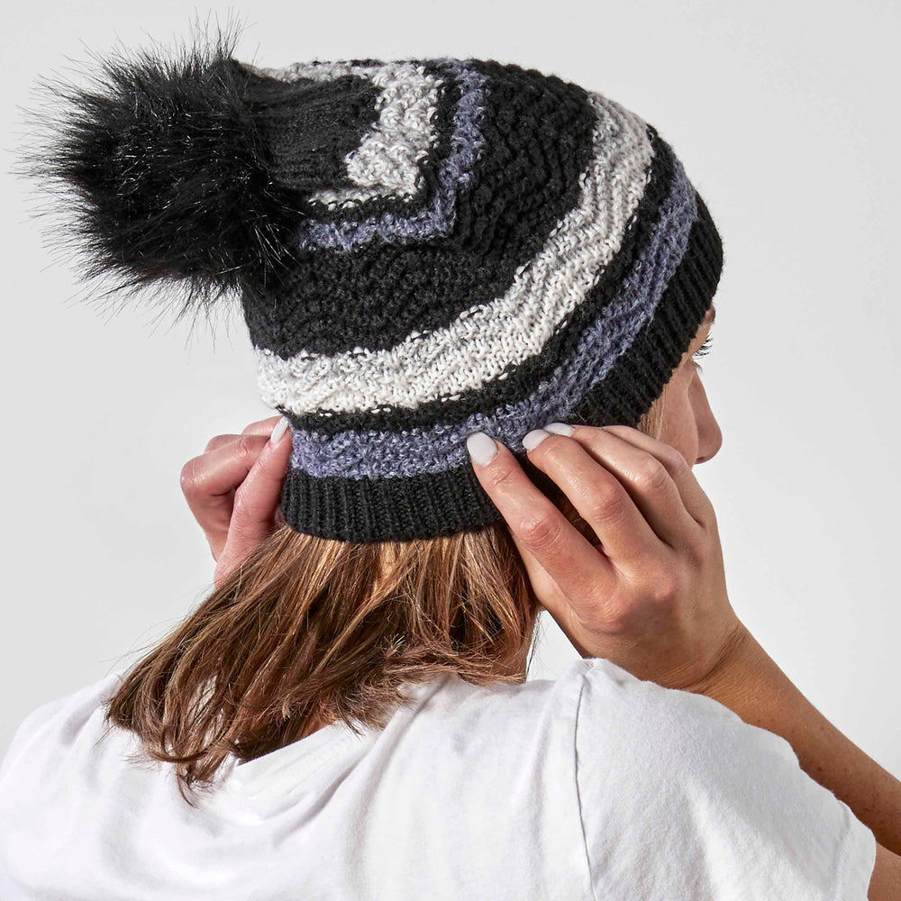 VIA Knit Hat Recycled Slouchy Knit Hat with Pom