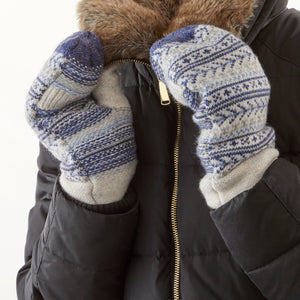 VIA Knit Mittens Recycled Fair Isle Knit Mittens