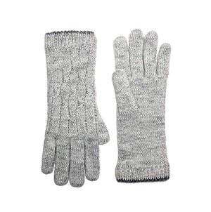 VIA Gloves Dove Grey Recycled Cable Knit Gloves