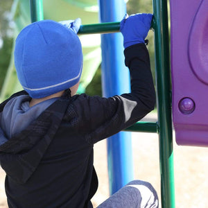 VIA Kid's Blue Go Anywhere Reflective Fleece Gloves Playground Friendly