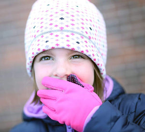 VIA Kid's Pink Go Anywhere Reflective Fleece Gloves
