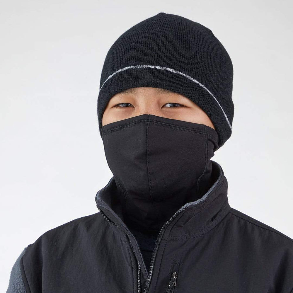 VIA Kid's Black Hat Go Anywhere 2-in-1 Beanie with Face Mask