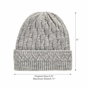 VIA Knit Hat Recycled Cable Knit Hat Measurements