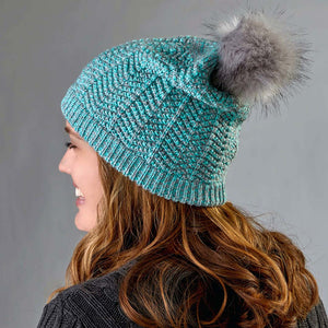VIA Knit Hat Recycled Slouchy Knit Hat with Pom