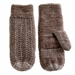 VIA Knit Mittens One Size / Mocha Recycled Knit Mittens