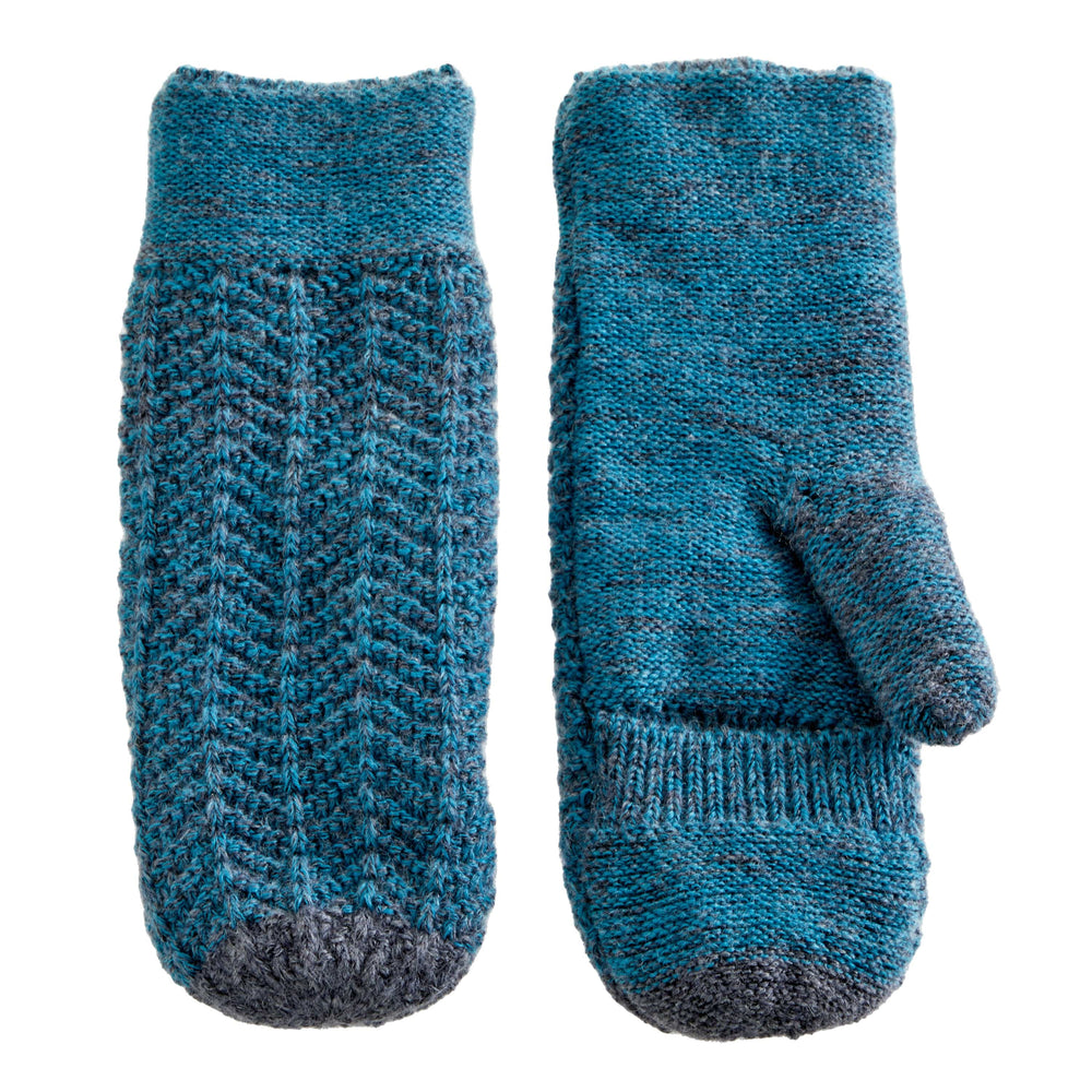 VIA Knit Mittens One Size / Teal Recycled Knit Mittens